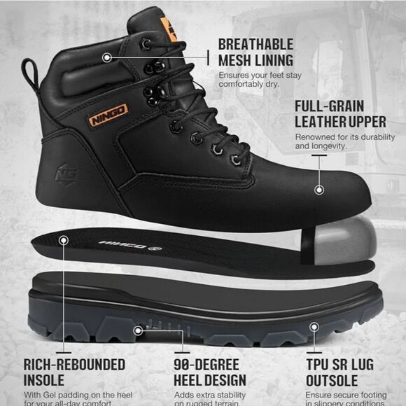 BRAND NEW BRAHMA BOOTS FOR MEN, WATERPROOF WORK  OIL & SLIP RESISTANT SH… - Picture 9 of 16